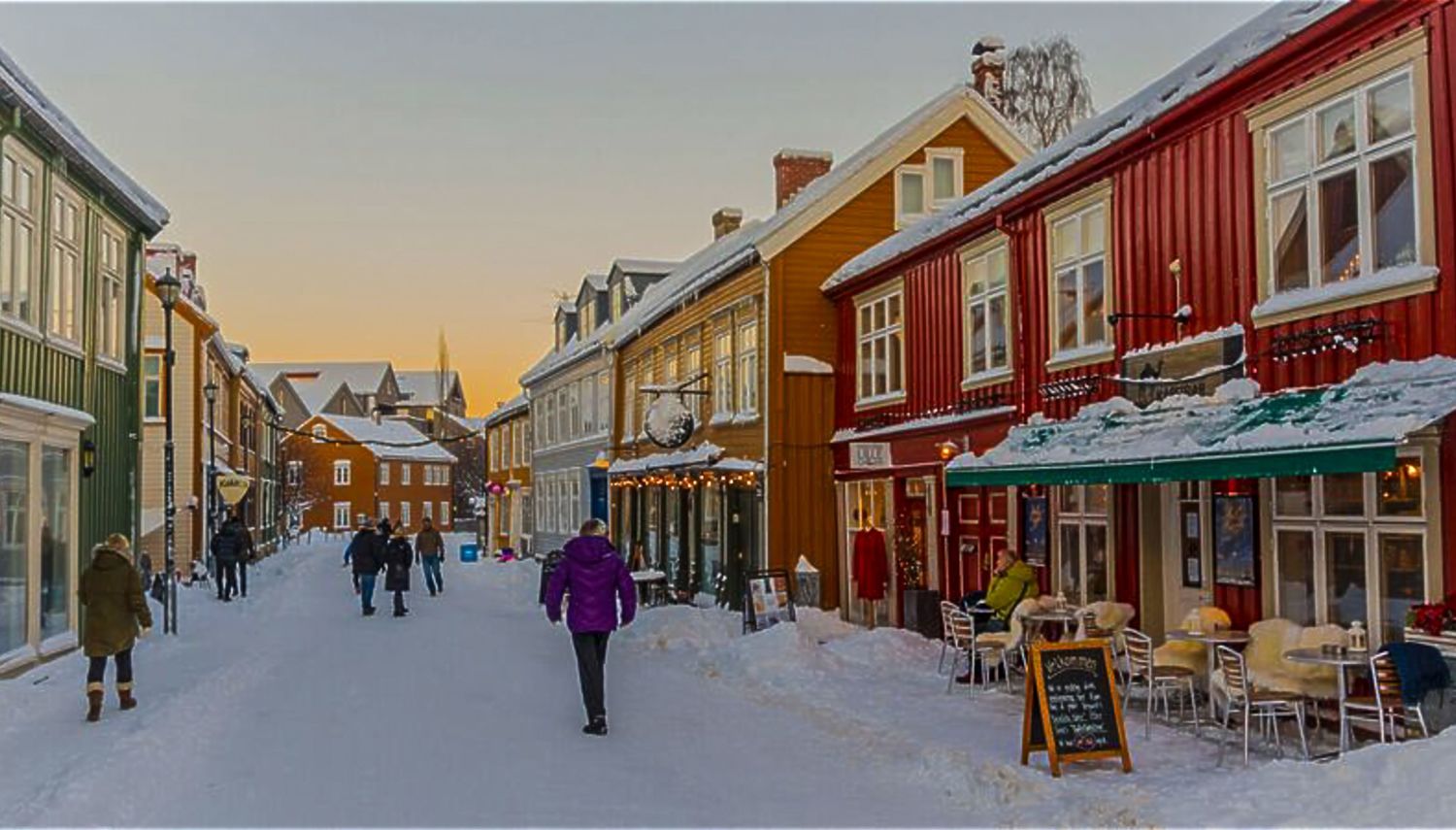 Bakklandet in Trondheim during Christmas