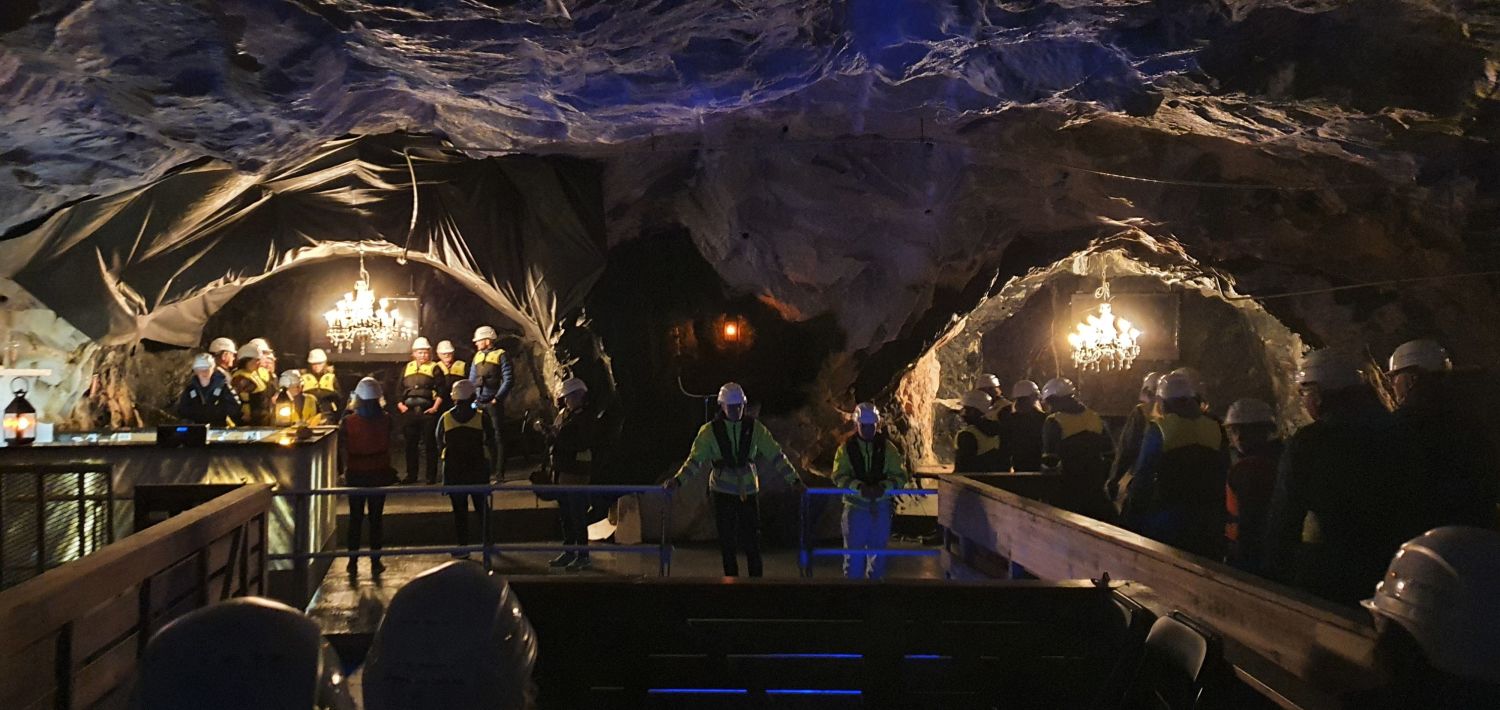 Inside the marble mine.