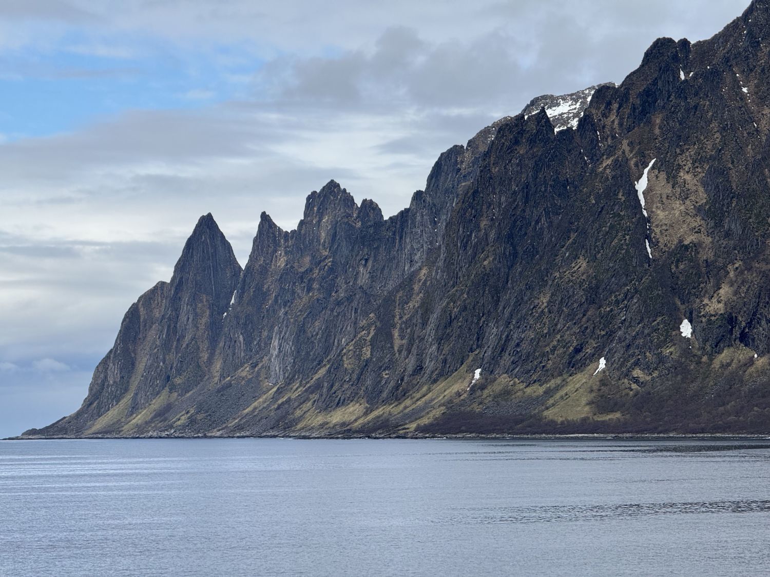 beautiful mountain range in senja