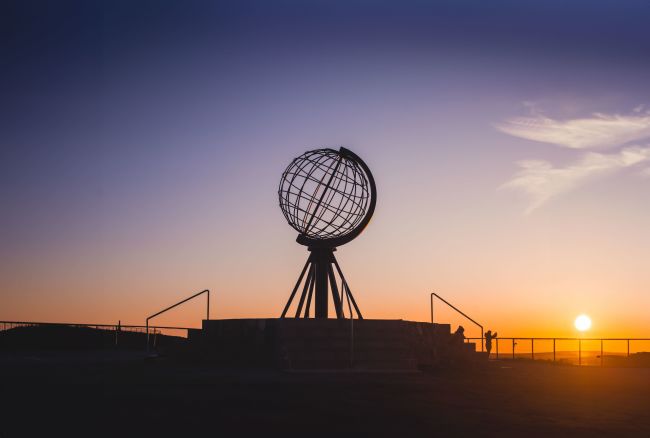 North Cape Plateau during midnight sun on Havila Voyages Excursion in Norway