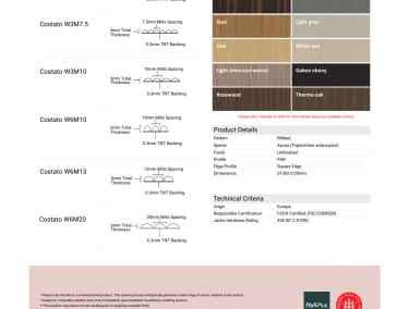 Grey Oak Costato W6M13 Sheet