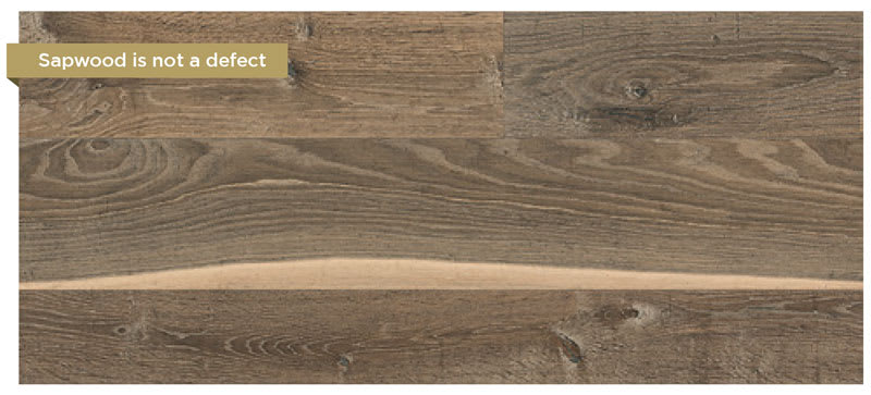 Sapwood is a natural characteristic of real wood floors