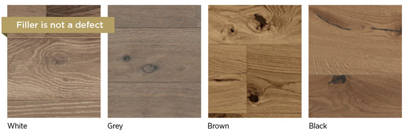 Filler is to be expected in wood flooring and is not a product defect