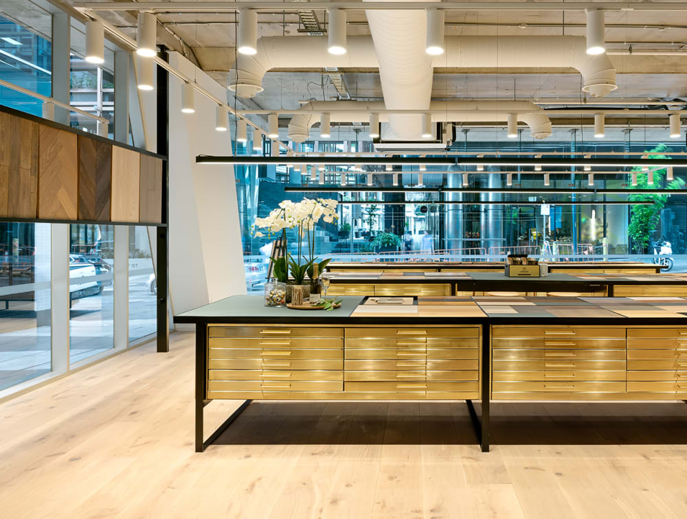 Havwoods South Yarra Showroom featuring HW4118 Mentone Wide Plank Timber Flooring