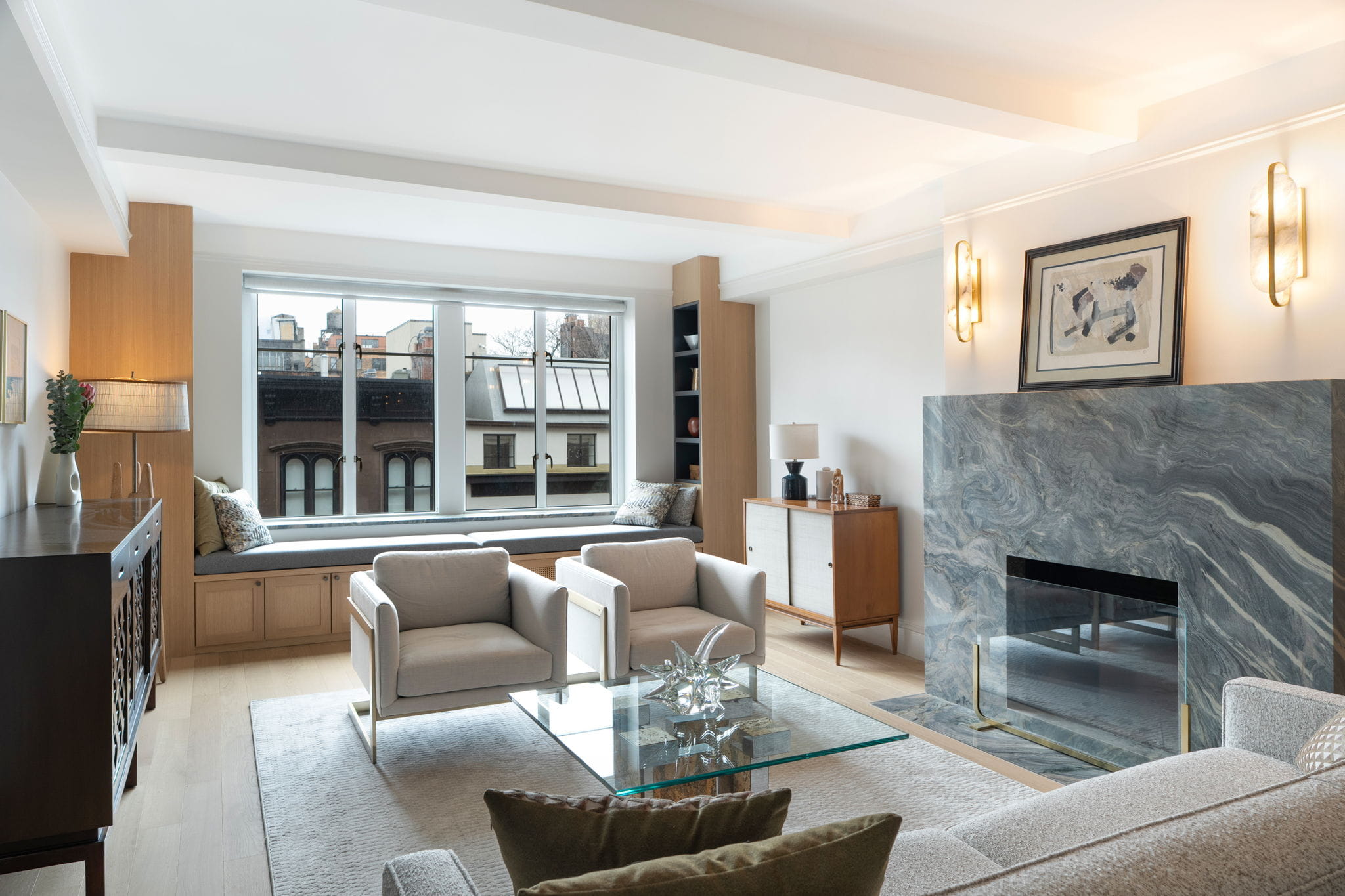 living room with wood floors