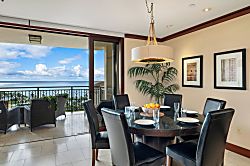Beach Villas at Ko Olina O-1105 - The open concept design provides sunset views whether on the lanai or dining space.