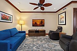 Beach Villas at Ko Olina O-1105 - Flat screen tv and plenty of seating for entertainment and conversation.