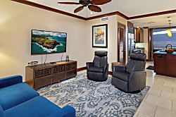 Beach Villas at Ko Olina O-1105 - The living area designed for comfort and seating for all.