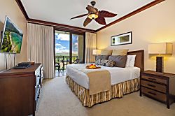 Beach Villas at Ko Olina O-1105 - The primary suite features king bed and private lanai.