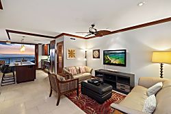 Beach Villas at Ko Olina O-1402 - Seamless flow from the living to the kitchen and dining areas.
