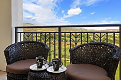 Beach Villas at Ko Olina O-1402 - Inviting lanai from the primary bedroom with a scenic overlook, perfect for a coffee break