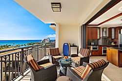 Beach Villas at Ko Olina O-1402 - Inviting lanai space offering a panoramic view of the ocean.