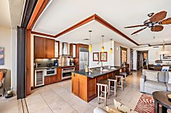 Beach Villas at Ko Olina O-603 - Lanai doors open to give access to the kitchen and lanai