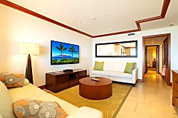 Beach Villas at Ko Olina O-1604 - Crisp corners and curved tables create harmony, while the rug whispers of beach walks and