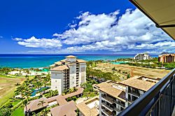 Beach Villas at Ko Olina O-1604 - From your balcony in the clouds, the ocean stretches like a shimmering quilt, stitched in