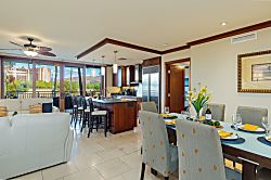Beach Villas at Ko Olina O-210 - Kitchen, dining, and living areas seamlessly blend together