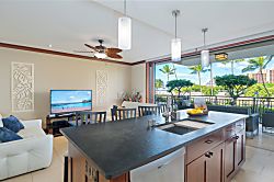 Beach Villas at Ko Olina O-210 - Stunning kitchen island that overlooks the inviting living room