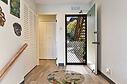 Napili Point B5 - Welcoming entryway featuring a screen security door to catch the ocean breeze, louvered cl