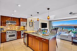 Honua Kai Konea 1029 - A spacious, gourmet kitchen with stunning ocean views