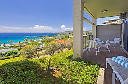 Kapalua Ridge Villas 2214 - The lanai becomes a whale-watching haven during winter months on Maui