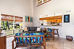 Kanaloa at Kona 1606 - Kick back where the seating area flows into the breakfast bar without a wall in the way.