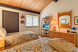 Napili Point NAP-C42 - Charming guest room with twin beds, wood-beam ceilings, tropical rattan furniture, and vib