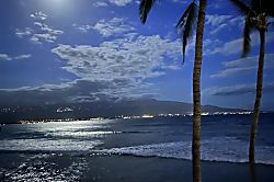 Kanai A Nalu unit #319 - Full Moon over Mt. Haleakala from the lanai