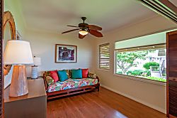 Hanalei Colony Resort K4  - Inside the second bedroom or work space there's another oversized window with partial ocea