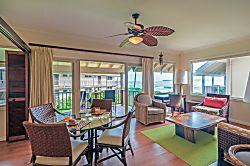 Hanalei Colony Resort K4 oceanfront living room - As you can see, there are plenty of over