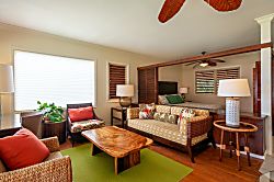 Hanalei Colony Resort K4  - Inside your beachfront escape you'll find a cute and cozy living space, with island style
