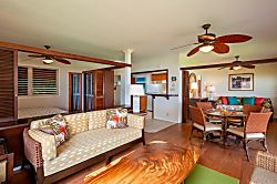 Hanalei Colony Resort K4  - Leave the screens open for a bright and cheerful living space! The lanai windows let tons