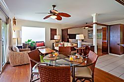 Hanalei Colony Resort K4  - In the corner of the living room, in front of one of the picture windows, there's also a d