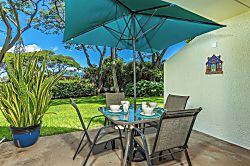 Maui Vista 2118 - Start your mornings on your private patio with coffee beneath the shade, overlooking a lus
