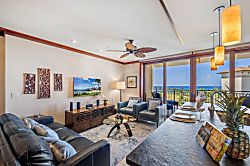 Beach Villas at Ko Olina O-703 - Living room with sofa bed
