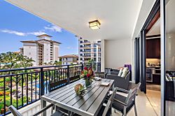 Beach Villas at Ko Olina O-406 - Spacious lanai on the 4th floor overlooking the pools and the tropical views