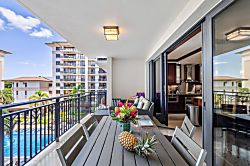 Beach Villas at Ko Olina O-406 - Spacious lanai on the 4th floor overlooking the pools and the tropical views
