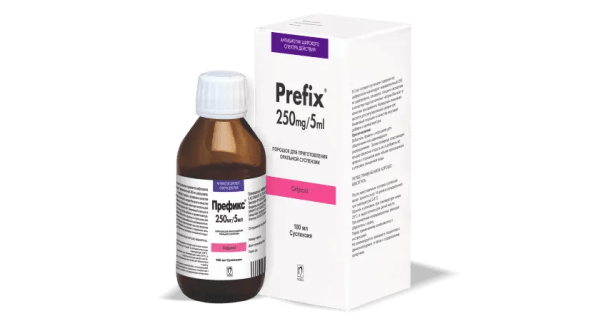Prefix 250mg/5ml 100 ml Susp. Üçün 50G Toz dərman görüntüsü