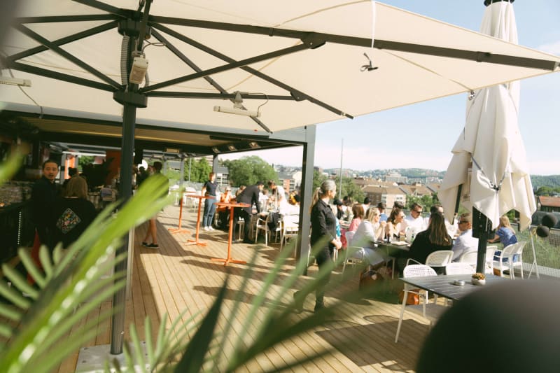 BAR Vulkan takterrasse i Oslo — utendørs firmafest med byutsikt