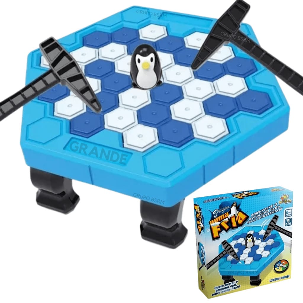 Jogo Pinguim Quebra Gelo com tabuleiro, pinguim e martelos