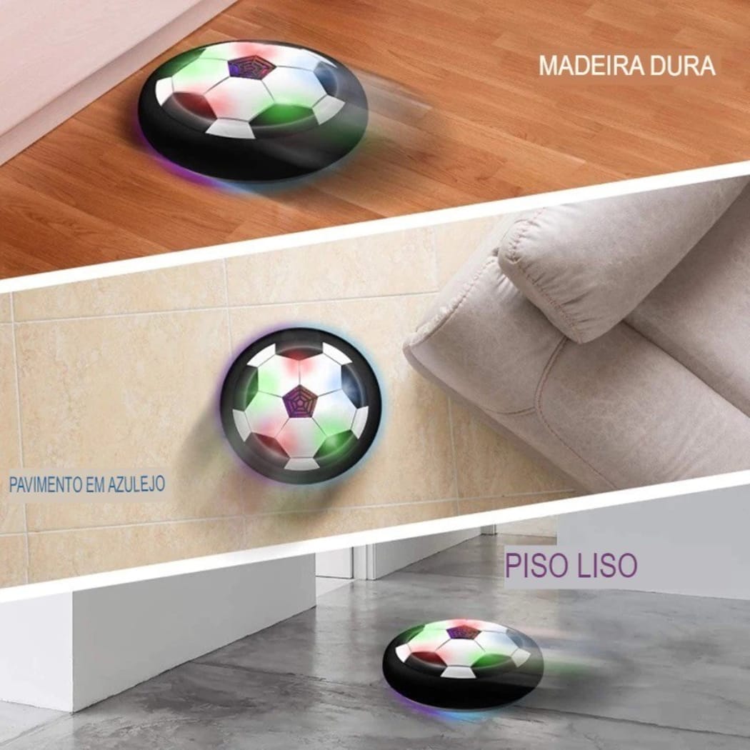 Exemplos de uso da Flat Ball em madeira, azulejo e piso liso