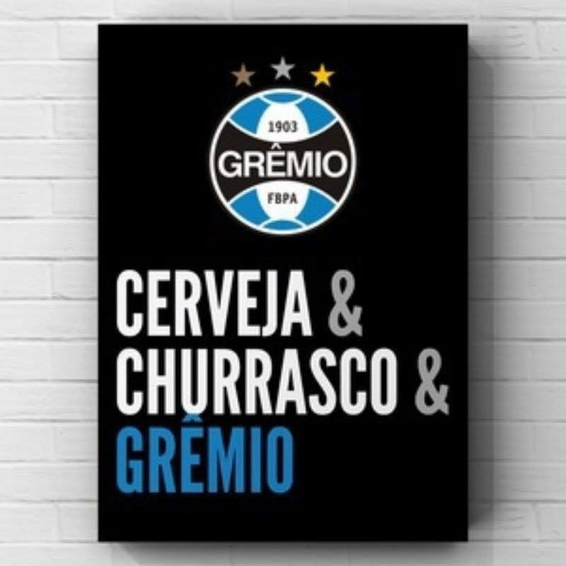 Placa quadro decorativo Grêmio em MDF com temática de churrasco