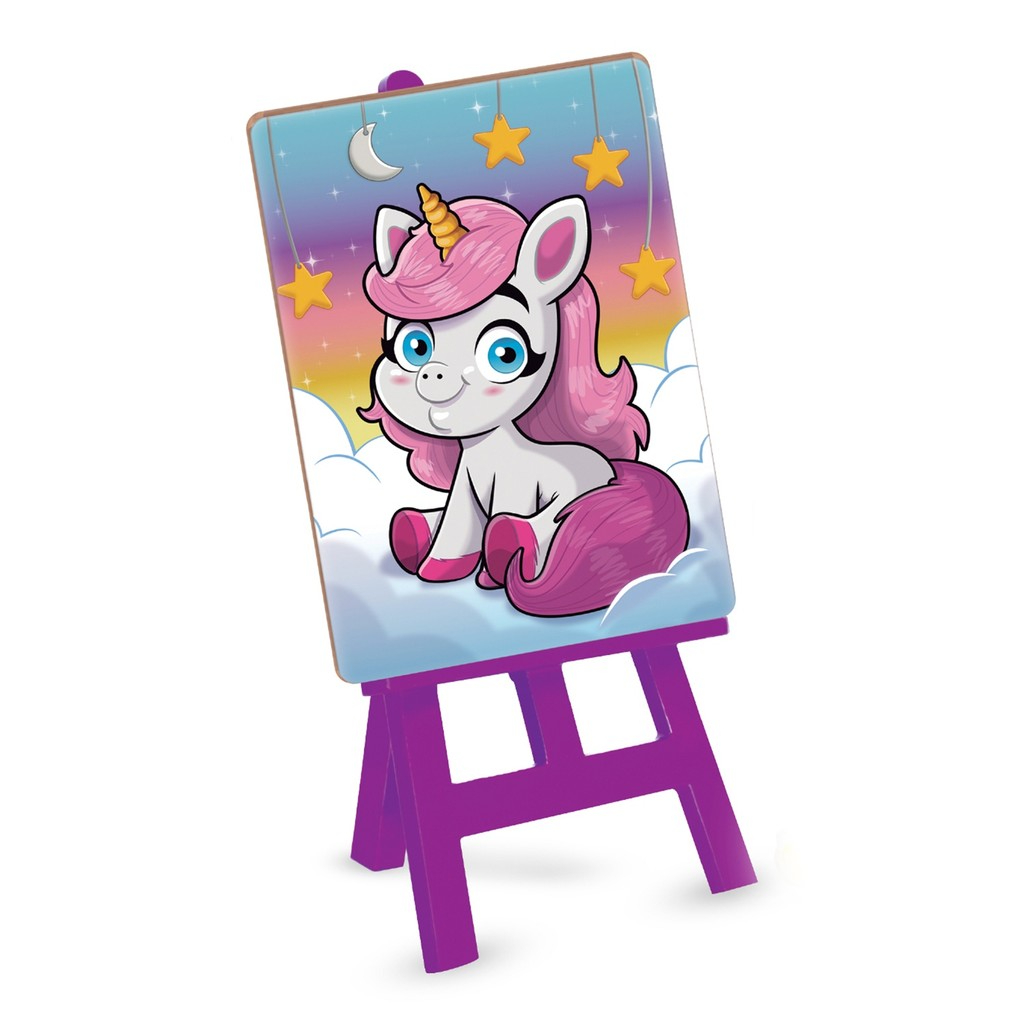 Conteúdo do kit de pintura infantil de unicórnio