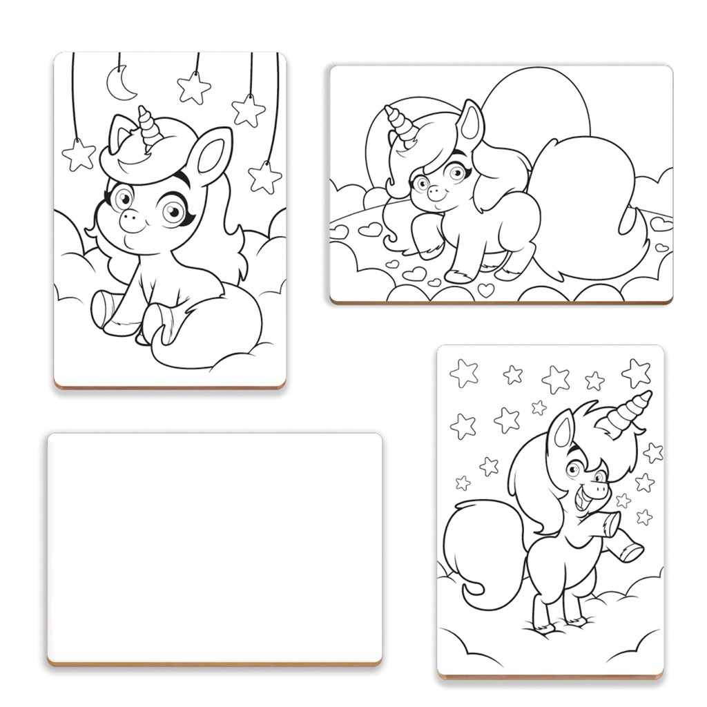 Cavalete e materiais do kit de pintura infantil