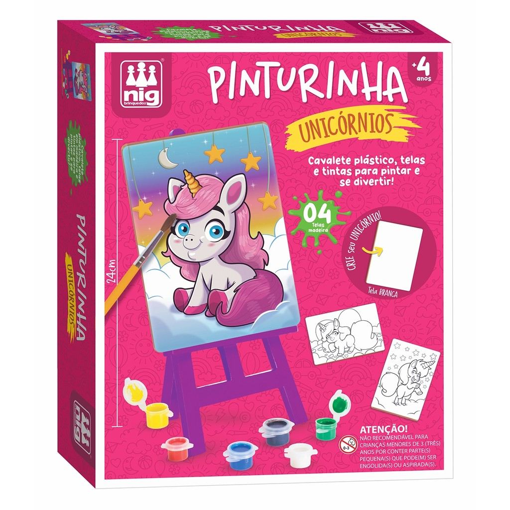 Kit didático de pintura infantil unicórnio completo