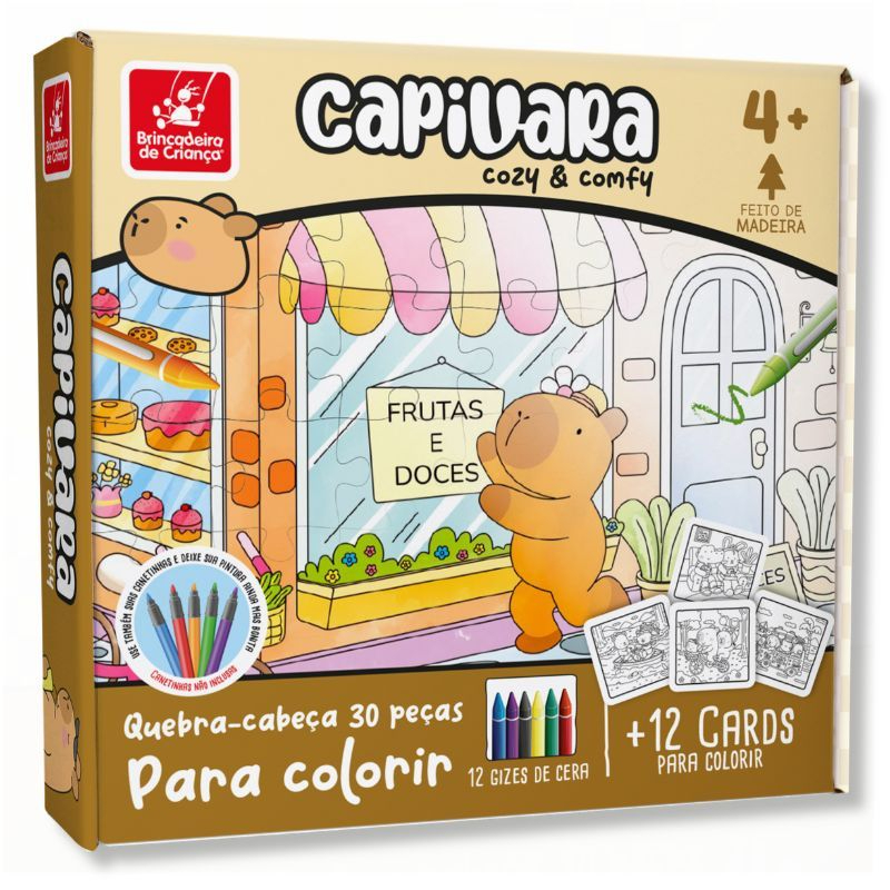 Tapete infantil tema capivara para colorir