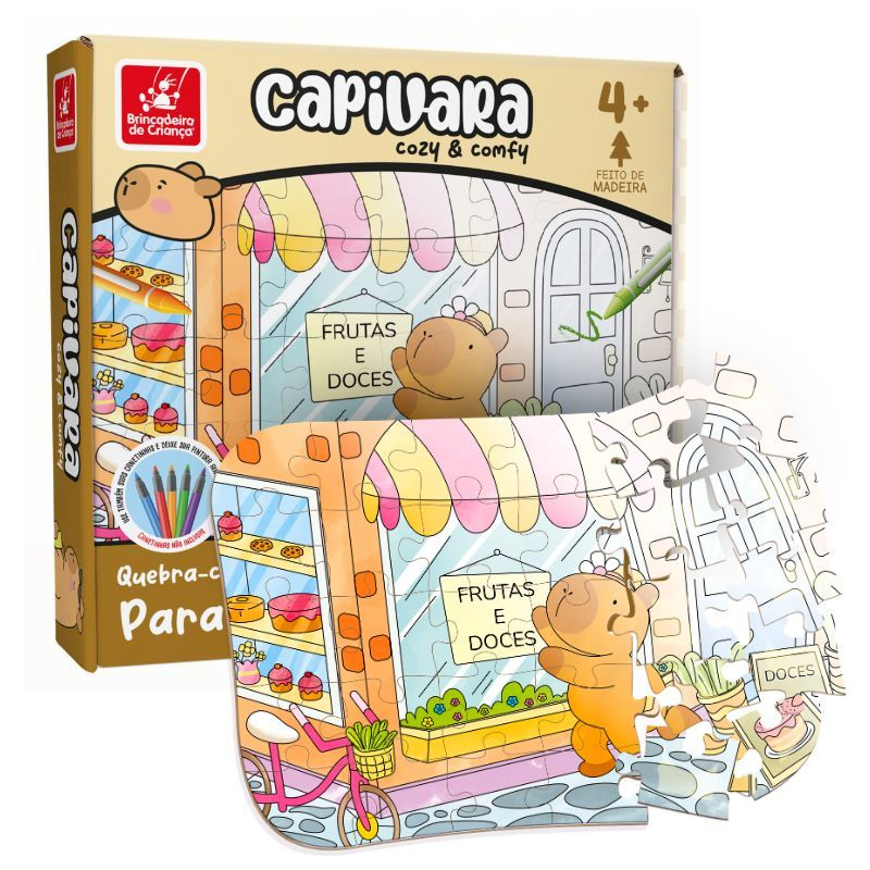Detalhes do kit infantil capivara para atividades criativas