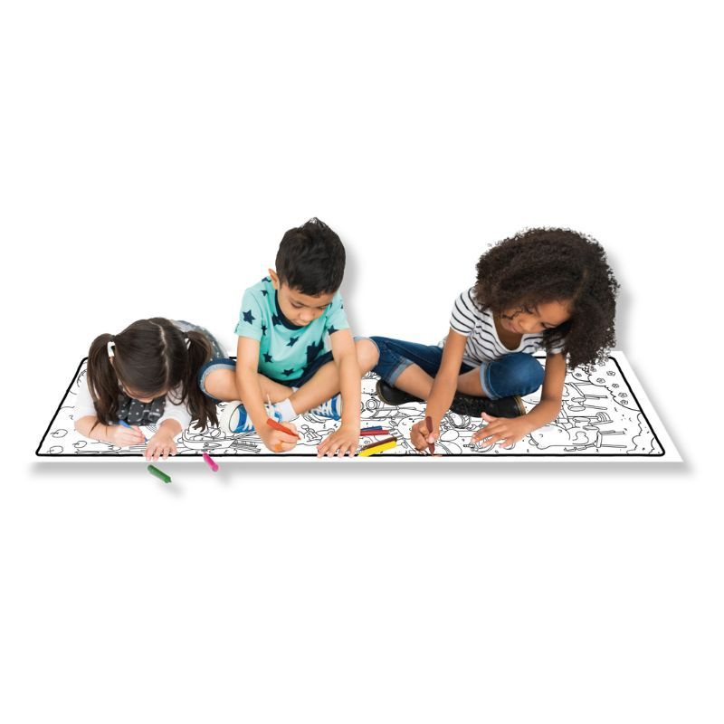 Conjunto infantil capivara com tapete para colorir e quebra-cabeça