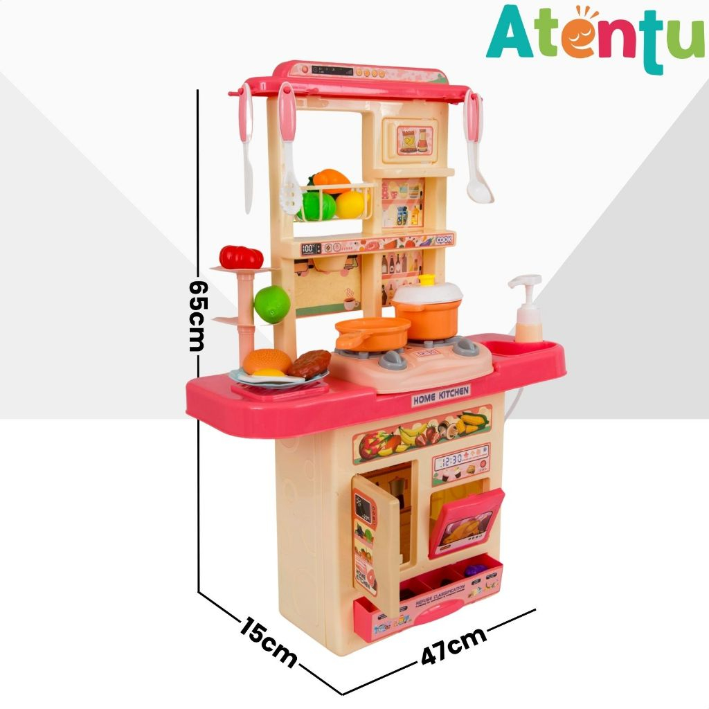 Detalhes da cozinha infantil de brinquedo