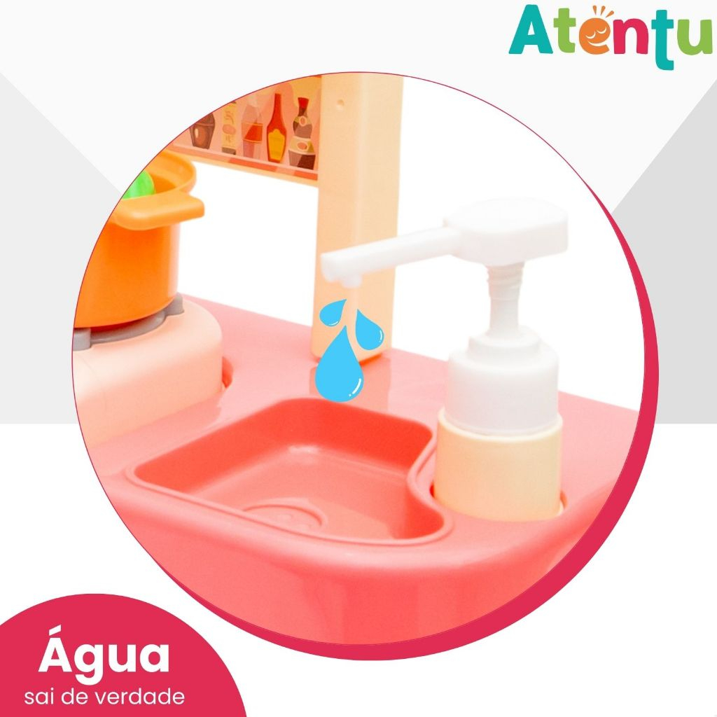 Recursos da cozinha de brinquedo infantil