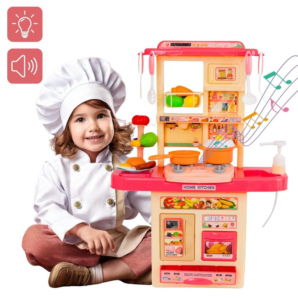 Cozinha infantil de brinquedo na cor laranja